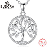 Eudora Tree of Life Necklace 925 Sterling Silver Zircon Pendant Jewelry