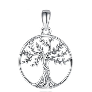 Eudora Tree of Life Necklace Round Pendant Long Chain Jewelry CYD765