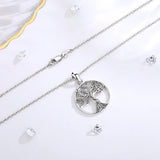 Eudora Tree of Life Necklace Round Pendant Long Chain Jewelry CYD765