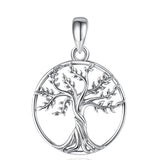 Eudora Tree of Life Necklace Round Pendant Long Chain Jewelry CYD765