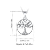Eudora Tree of Life Necklace Round Pendant Long Chain Jewelry CYD765