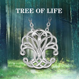 925 Silver Tree of life Pendant Necklace Women Celtics Knot Torque D234