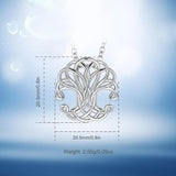 925 Silver Tree of life Pendant Necklace Women Celtics Knot Torque D234