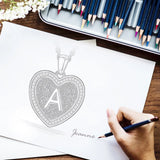 Eudora 925 Silver Vintage Initial Necklace Heart Letter A Zircon Pendant