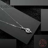925 Silver Water Drop Pendant Necklace CZ Charm Choker