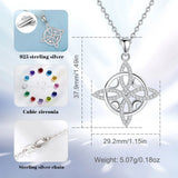925 Silver Witch Celtic Knot Necklace Moon Wicca Amulet Pendant