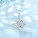 925 Silver Witch Celtic Knot Necklace Moon Wicca Amulet Pendant