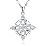 925 Silver Witch Celtic Knot Necklace Moon Wicca Amulet Pendant