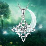925 Silver Witchcraft Celtic Knot Geometry Necklace Wicca Amulet Pendant