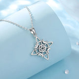 925 Silver Witchcraft Celtic Knot Geometry Necklace Wicca Amulet Pendant