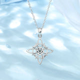 925 Silver Witchcraft Celtic Knot Geometry Necklace Wicca Amulet Pendant