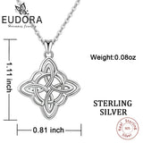 Eudora 925 Sterling Silver Irish Infinite Love Necklace
