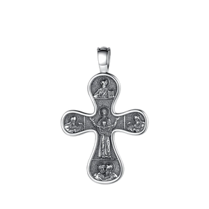 925 Silver Cross Necklace Orthodox Christianity Pendant
