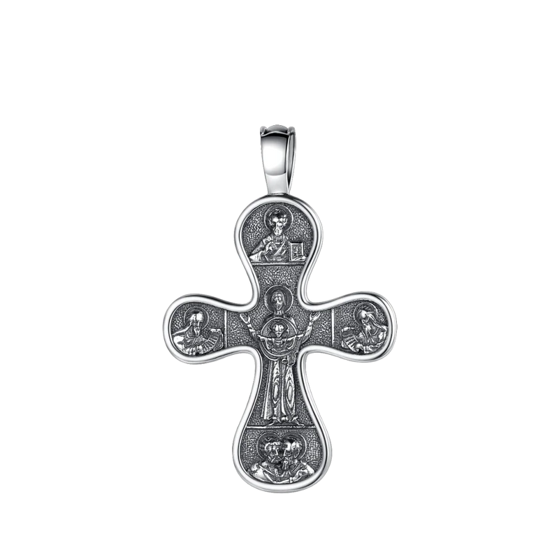 925 Silver Cross Necklace Orthodox Christianity Pendant