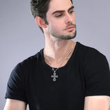 925 Silver Cross Necklace Orthodox Christianity Pendant