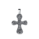 925 Silver Cross Necklace Orthodox Christianity Pendant