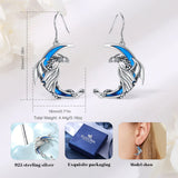 925 Sterling Silver Dragon Moon Earring for Women Gothic Animal Charm Jewelry