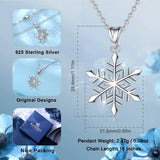 925 Sterling Silver Snow Flower Charm Necklace Pendant Romantic Jewelry