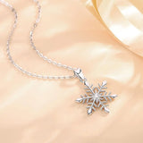 925 Sterling Silver Snow Flower Charm Necklace Pendant Romantic Jewelry