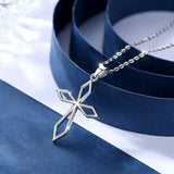 925 Silver Christian Cross Pendant Necklace Minimalism Jewelry