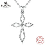 925 Silver Christian Cross Pendant Necklace Minimalism Jewelry