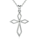 925 Silver Christian Cross Pendant Necklace Minimalism Jewelry