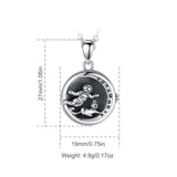 Eudora 925 Silver Astronaut Spaceman Necklace Pendant Long Chain