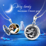 Eudora 925 Silver Astronaut Spaceman Necklace Pendant Long Chain