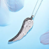 Angel Caller Wing Pendant Necklace Crystal Golden Charms 30 Inch Jewelry Gift