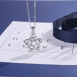 Eudora Star Pendant Flower Necklace with CZ Silver Jewelry