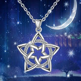 Eudora Star Pendant Flower Necklace with CZ Silver Jewelry