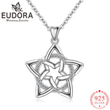 Eudora Star Pendant Flower Necklace with CZ Silver Jewelry