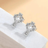 Eudora Celtics Cross Stud Earrings 925 Sterling Silver Romantic Gift Jewelry