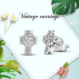Eudora Celtics Cross Stud Earrings 925 Sterling Silver Romantic Gift Jewelry