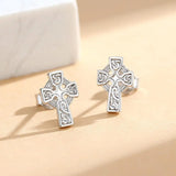 Eudora Celtics Cross Stud Earrings 925 Sterling Silver Romantic Gift Jewelry