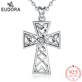 Eudora Celtics Cross Pendant 925 Sterling Silver Jewelry Vintage with Chain