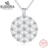 Eudora Flower of Life Blossom Necklace 925 Silver Wedding Gift with Box
