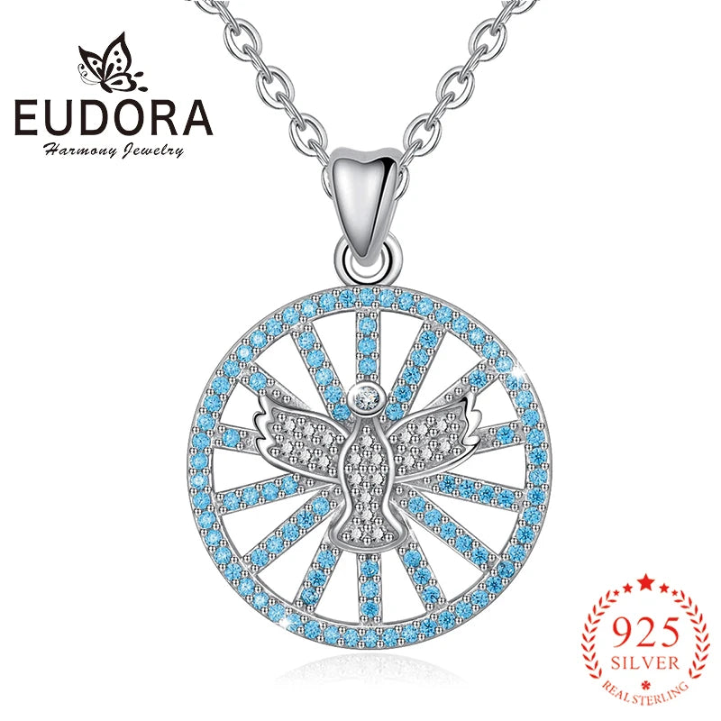 Eudora 925 Silver CZ Pendant Necklace with Chain