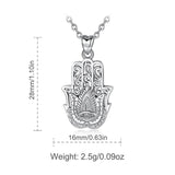 Eudora Sterling Silver Hamsa Hand Pendant Necklace