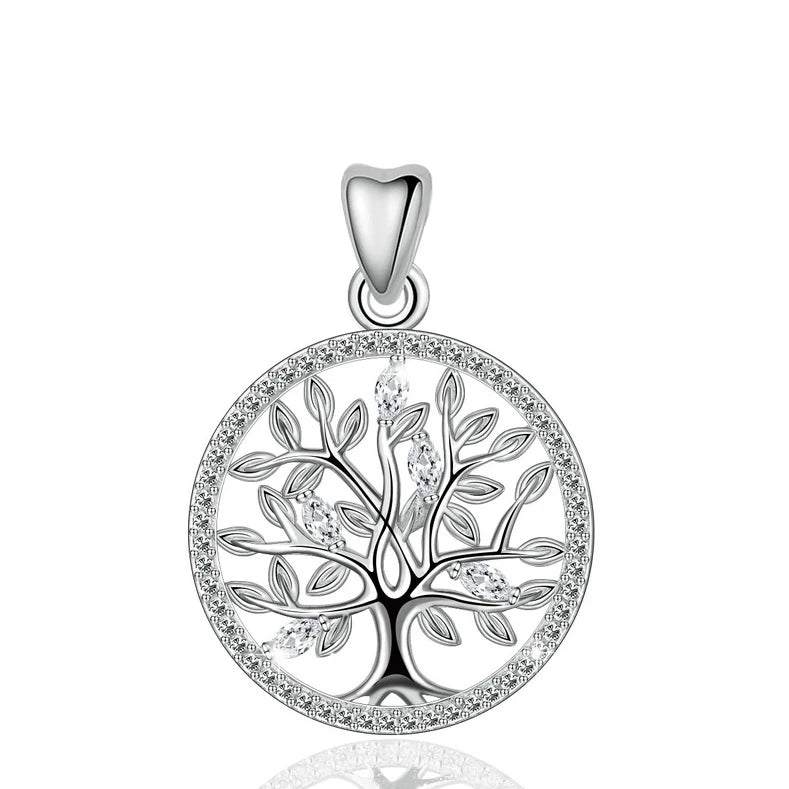 Eudora 925 Silver Tree of life Pendant Necklace for Women CYD401