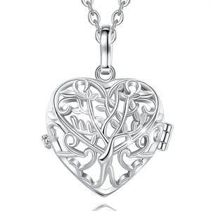 Tree of Life Cage Pendant Necklace Angel Caller Chime Bell Jewelry