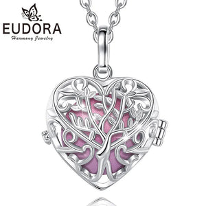 Tree of Life Cage Pendant Necklace Angel Caller Chime Bell Jewelry