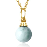 Larimar Green Sea Grain Stone Necklace Essential Oil Diffuser