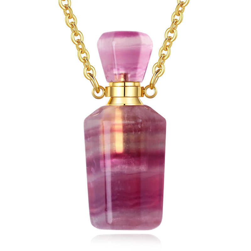 Purple Crystal Aromatherapy Oil Diffuser Necklace for Women