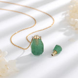 Purple Hexagonal Crystal Necklace Green Quartz Essential Oil Diffuser