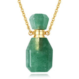 Purple Hexagonal Crystal Necklace Green Quartz Essential Oil Diffuser