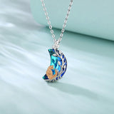 Eudora Moon Fox Necklace Tree of Life Pendant Men Women Jewelry