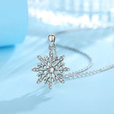 925 Sterling Silver Crystal Snow Necklace CZ Necklaces Fine Jewelry