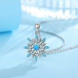 925 Sterling Silver Crystal Snow Necklace CZ Necklaces Fine Jewelry