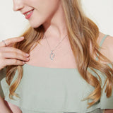 Eudora 925 Silver Cat Heart Necklace Set